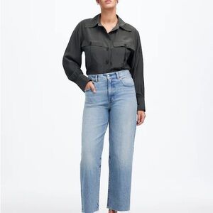NWT Madewell The Perfect Vintage Wide-Leg Crop Jean, Size 27